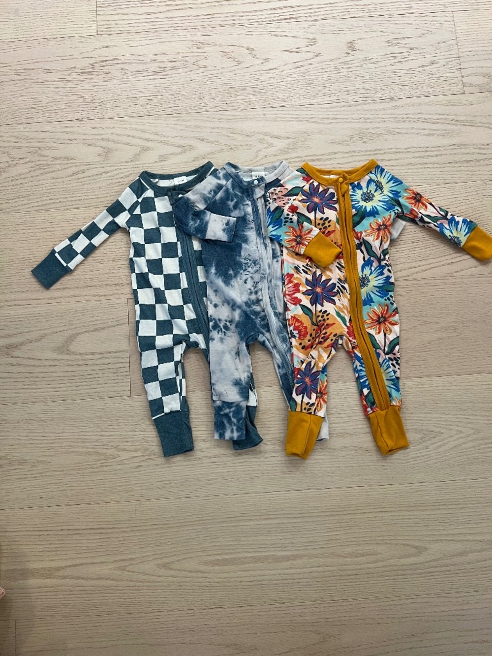 Baby Sleeper Bundle – 3 Zip Pajamas – Sizes 6-9 Months